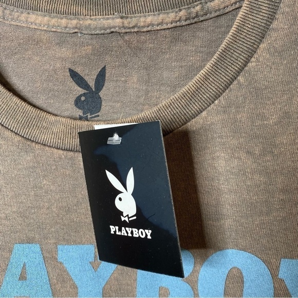 Playboy Bunny Brown Graphic T-Shirt Y2k Retro Nwt Size Large L - Picture 4 of 5